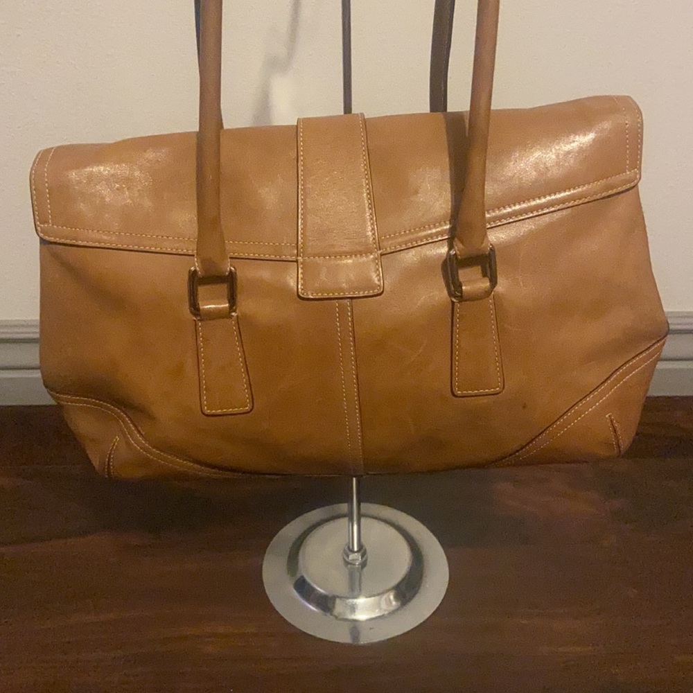 Coach camel signature satchel shoulder bag - Picture 5 of 16